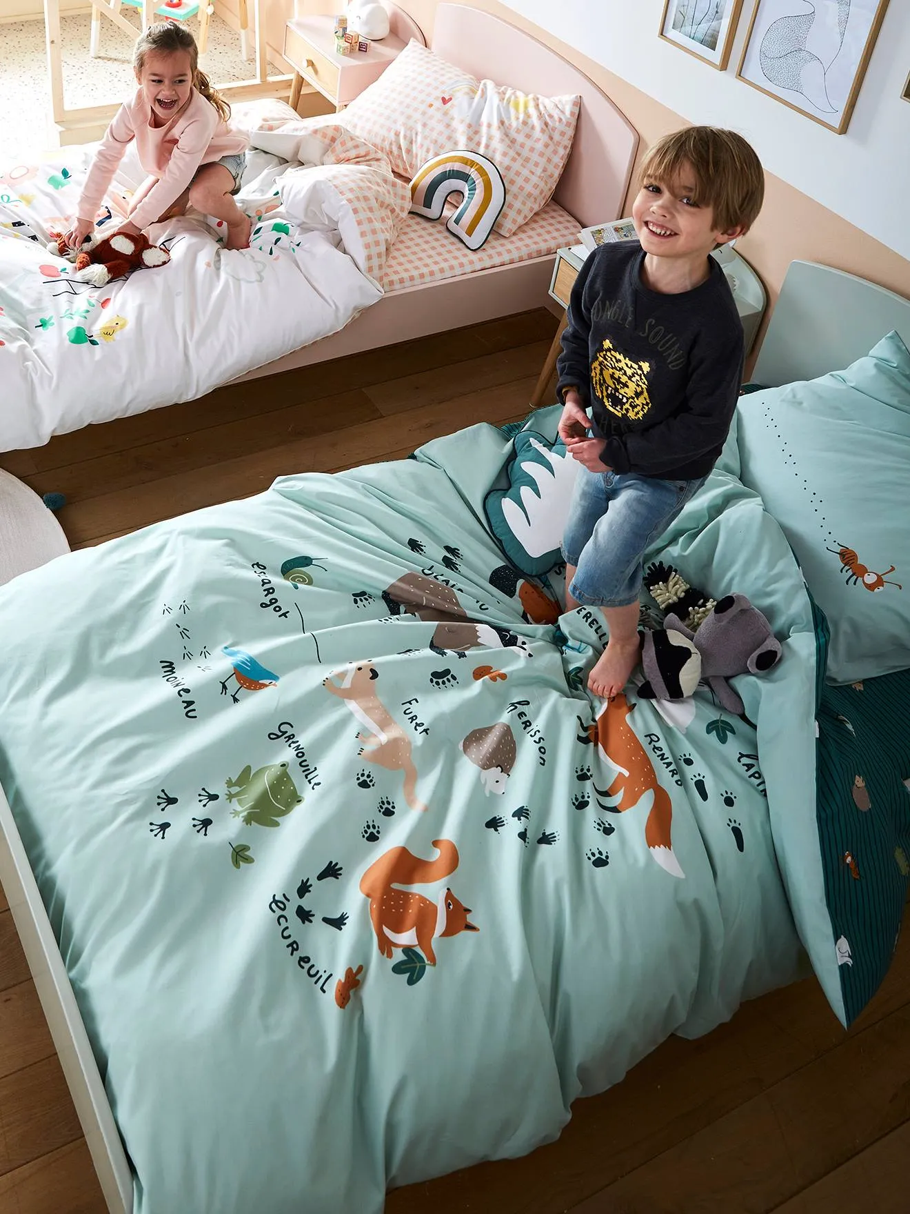 Duvet Cover + Pillowcase Set for Children, Pure Organic Cotton* CLASSE VERTE - green