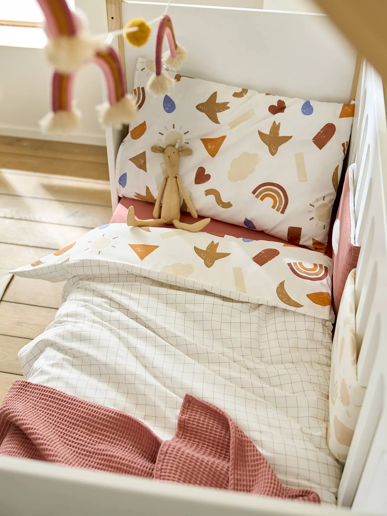 Duvet Cover in Organic Cotton* for Babies, Happy Sky - multicoloured