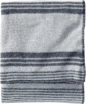 ECO-WISE WOOL PLAID/STRIPE BLANKET - QUEEN -ZA174