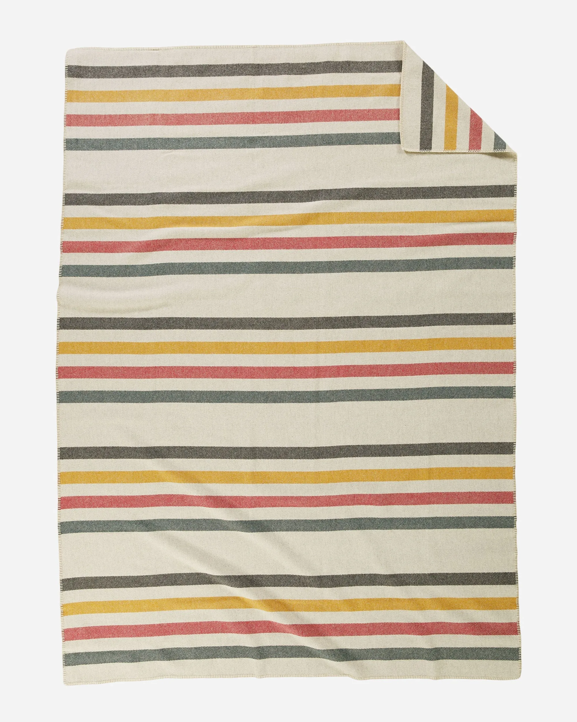 ECO-WISE WOOL PLAID/STRIPE BLANKET - QUEEN -ZA174