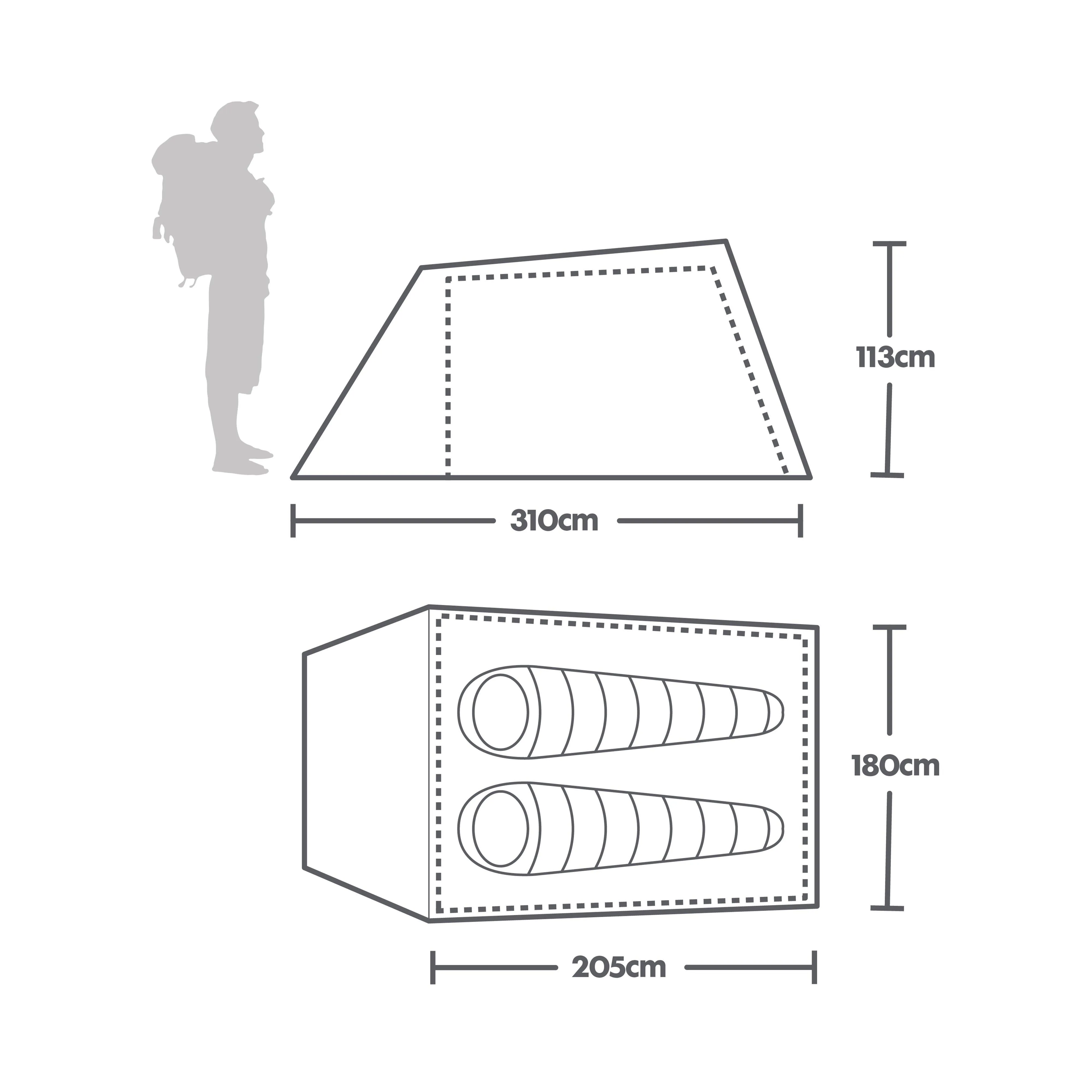 Eurohike Shadow 250 Nightfall Tunnel Tent | Ultimate Outdoors