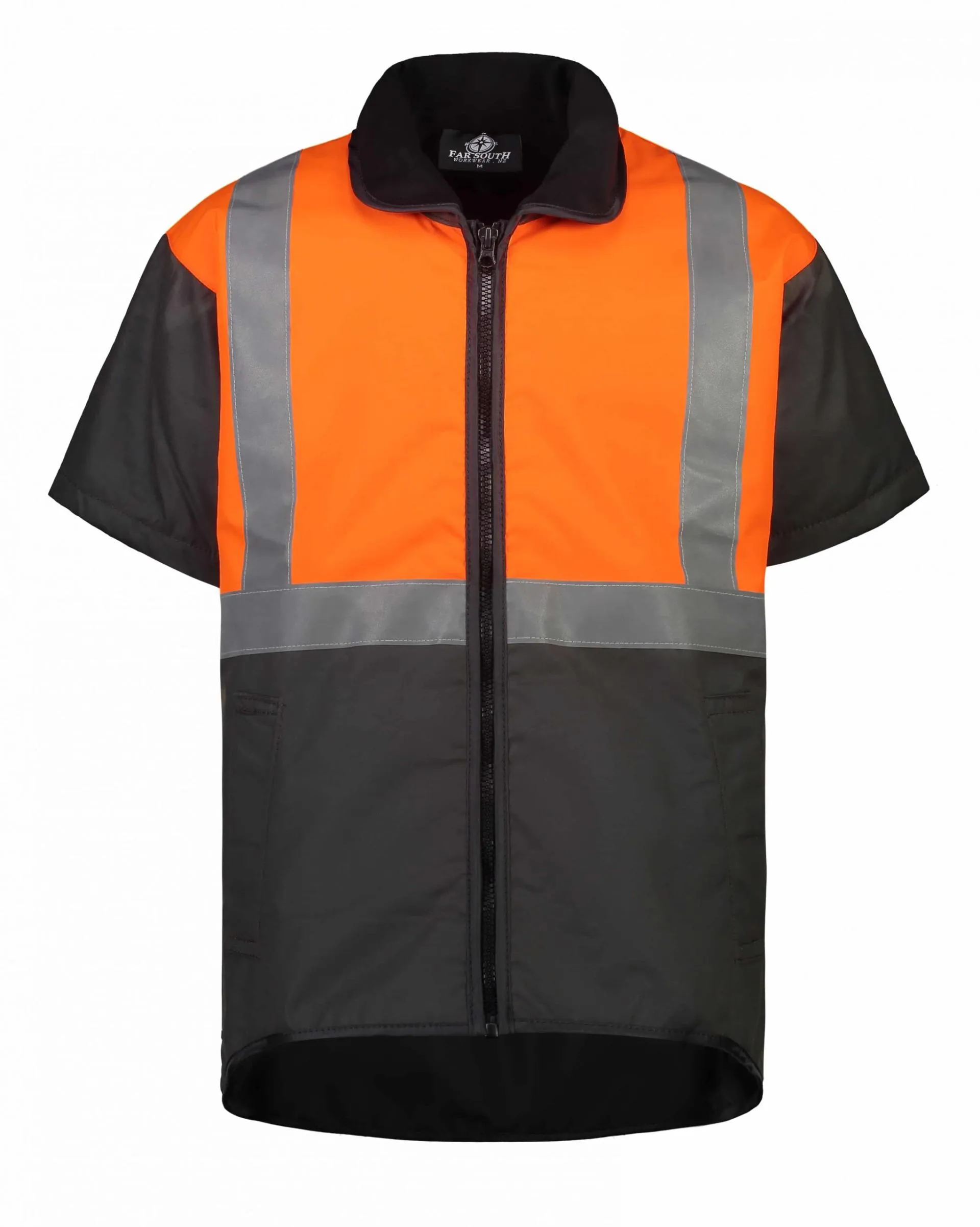 Far South 63a Oilskin Vest - Fluro Top And Reflector