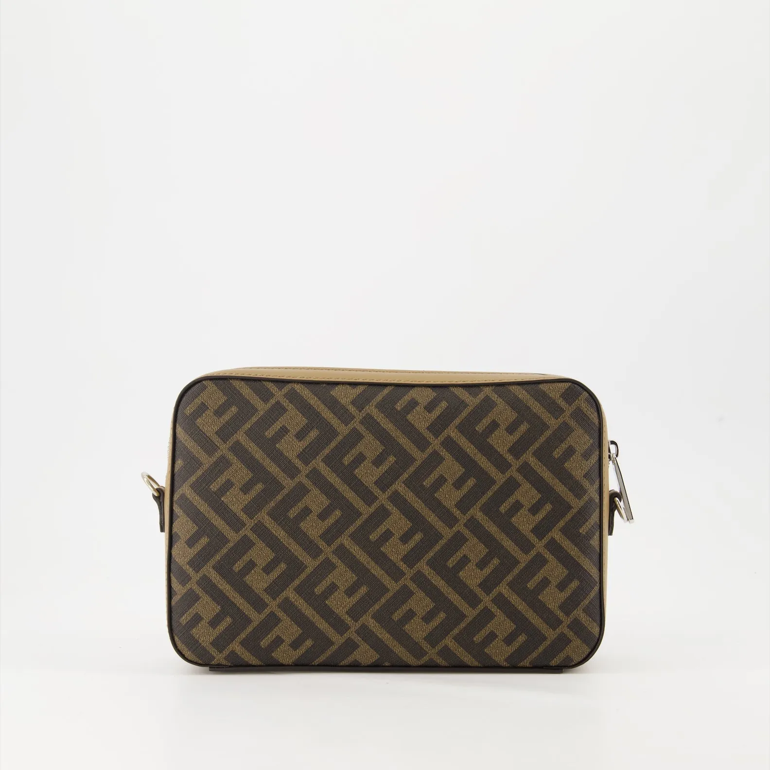 Fendi Diagonal Brown Leather Camera Bag