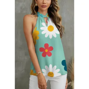 Flower Grecian Neck Tank