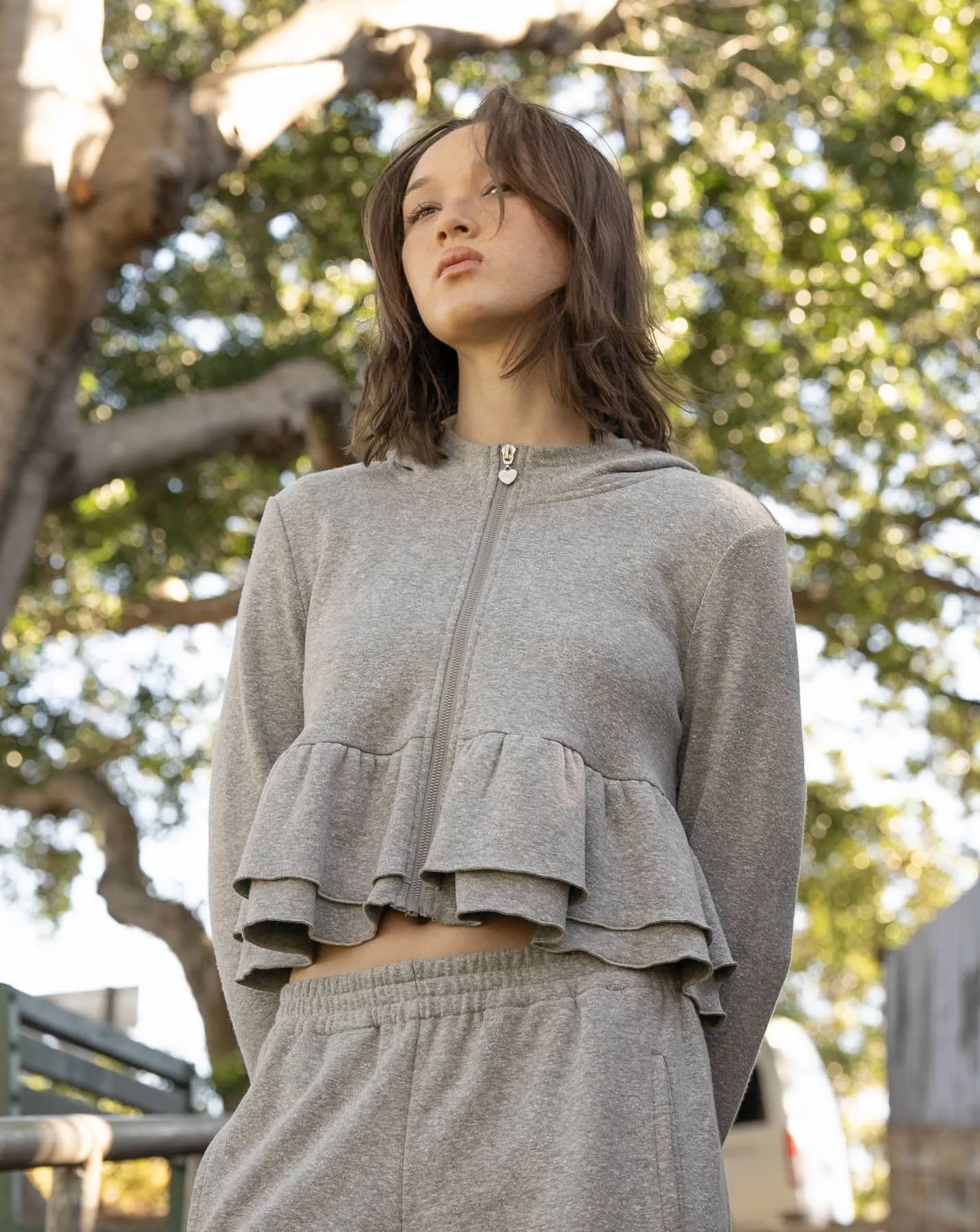 Frill Hoodie - Grey