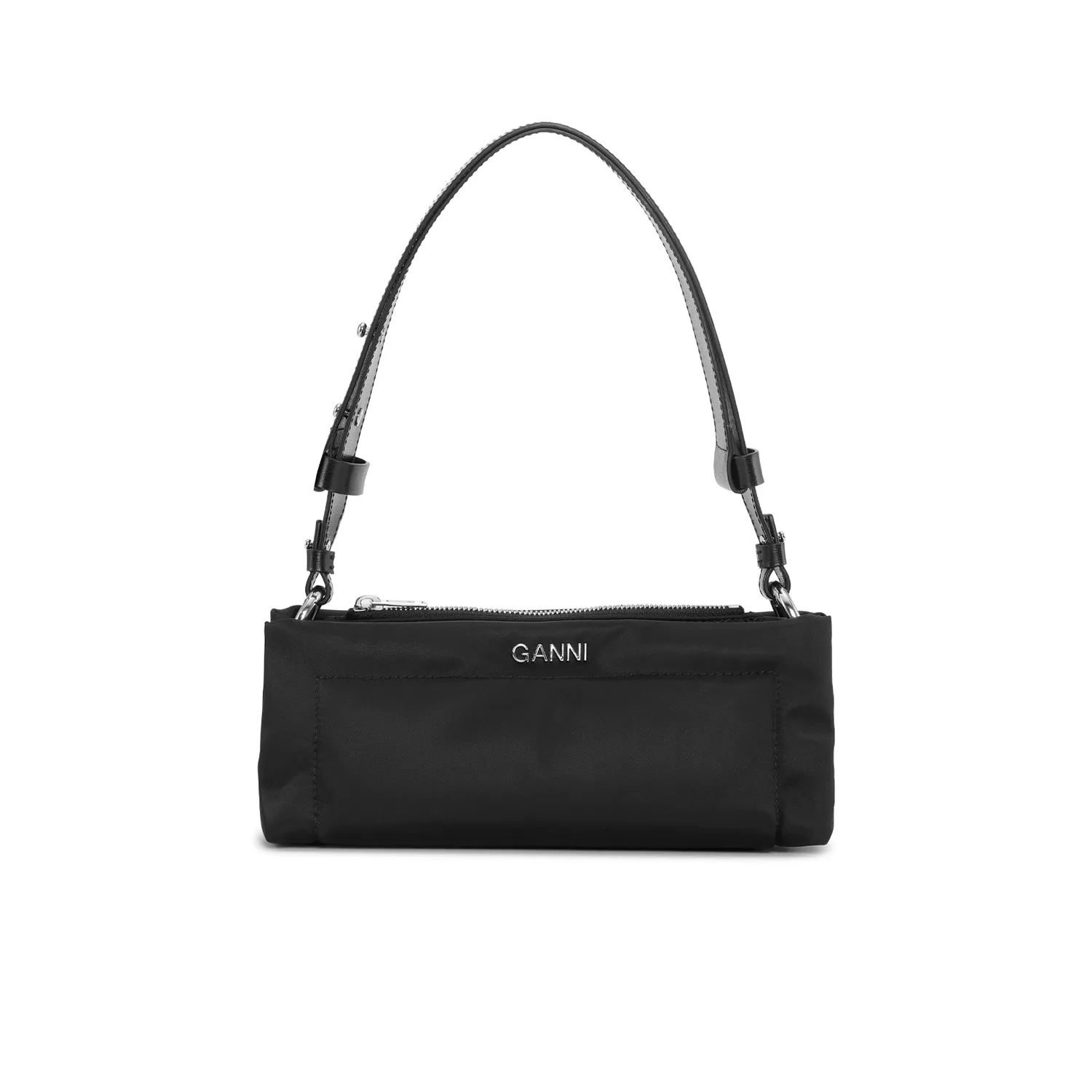 Ganni A4427 PILLOW BAGUETTE BAG, Black 