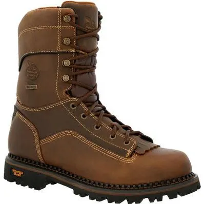 GEORGIA BOOT MENS AMP LT LOW HEEL LOGGER WATERPROOF WORK BOOT 9M