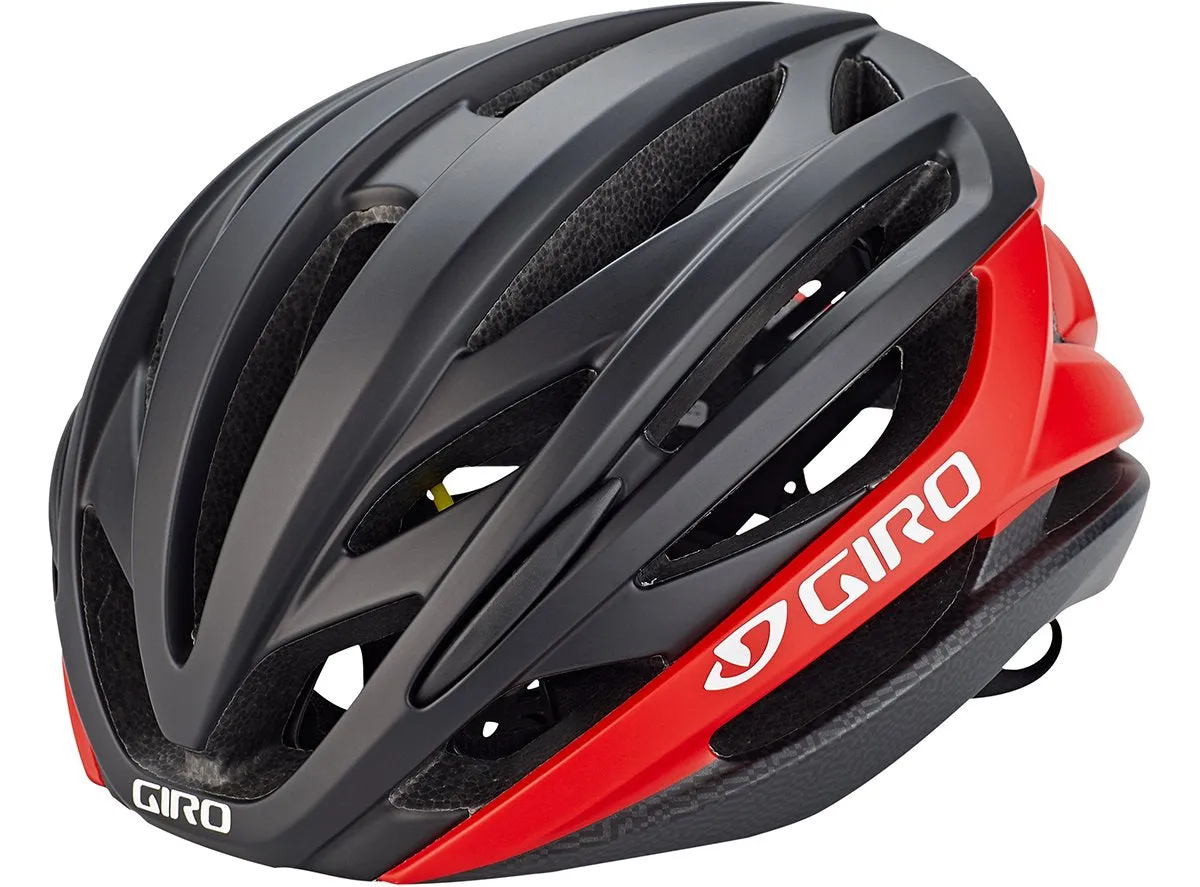 Giro Syntax MIPS Road Helmet - Matt Black-Bright Red - 2020