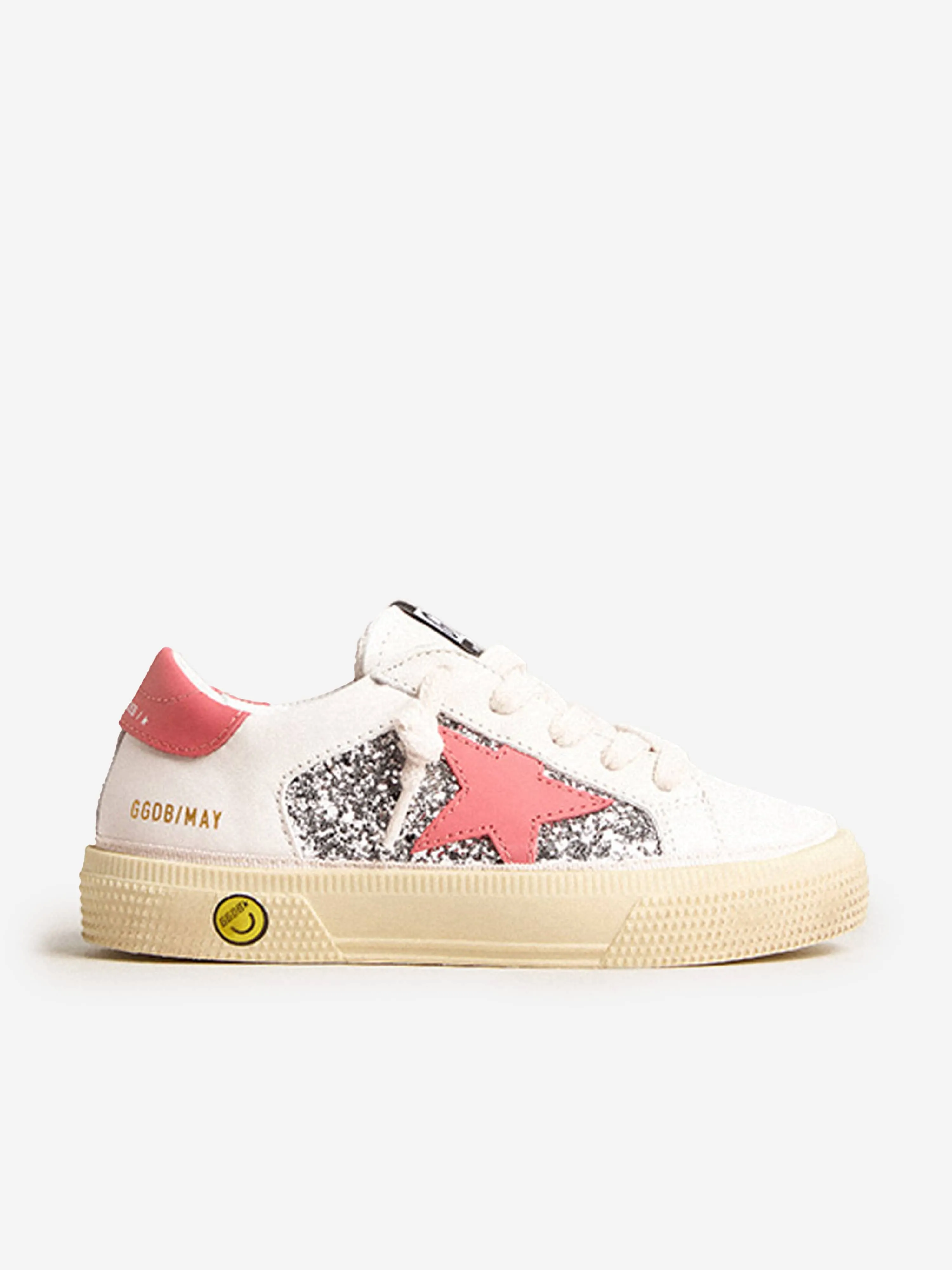 Golden Goose Girls Glitter and Leather Star May Trainers in Multicolou