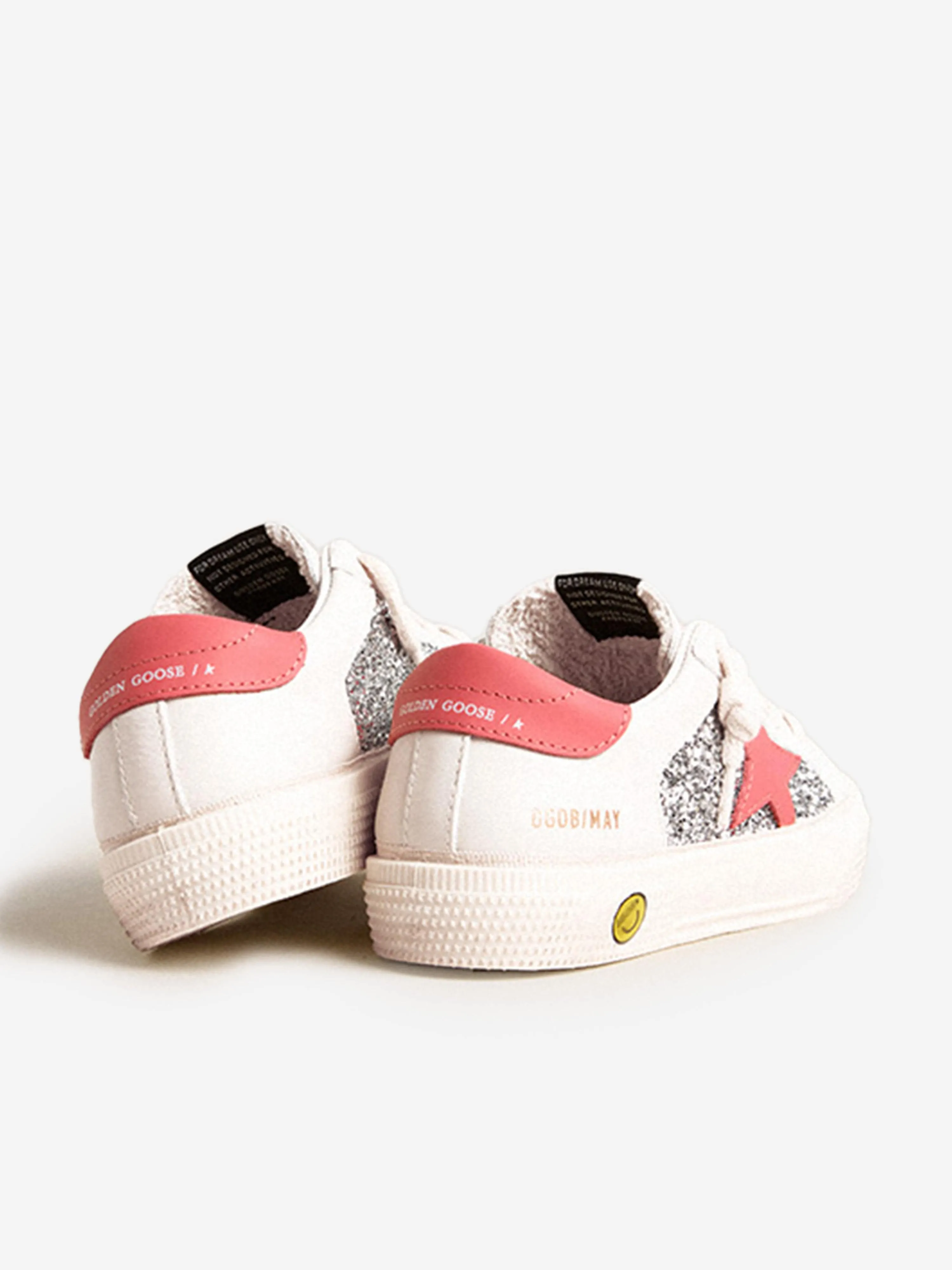 Golden Goose Girls Glitter and Leather Star May Trainers in Multicolou