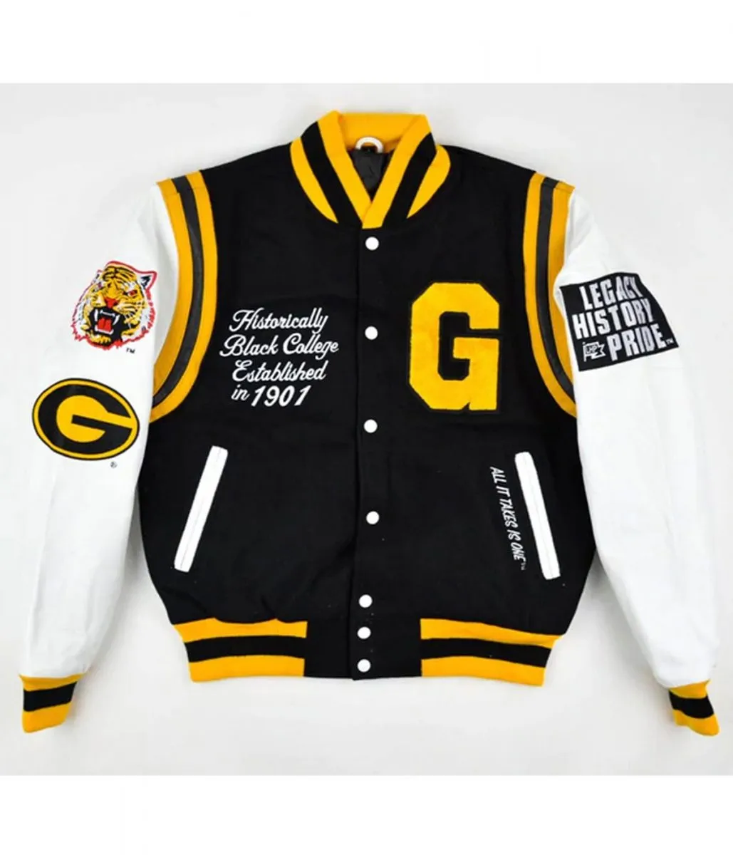 Grambling State University Motto 2.0 Varsity Black and White Jacket