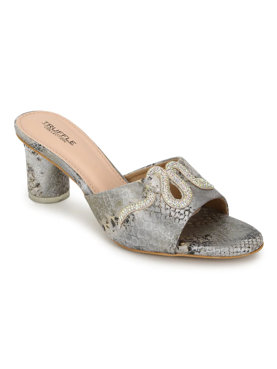 Grey PU Block Mules (TC-H00646-GRY)