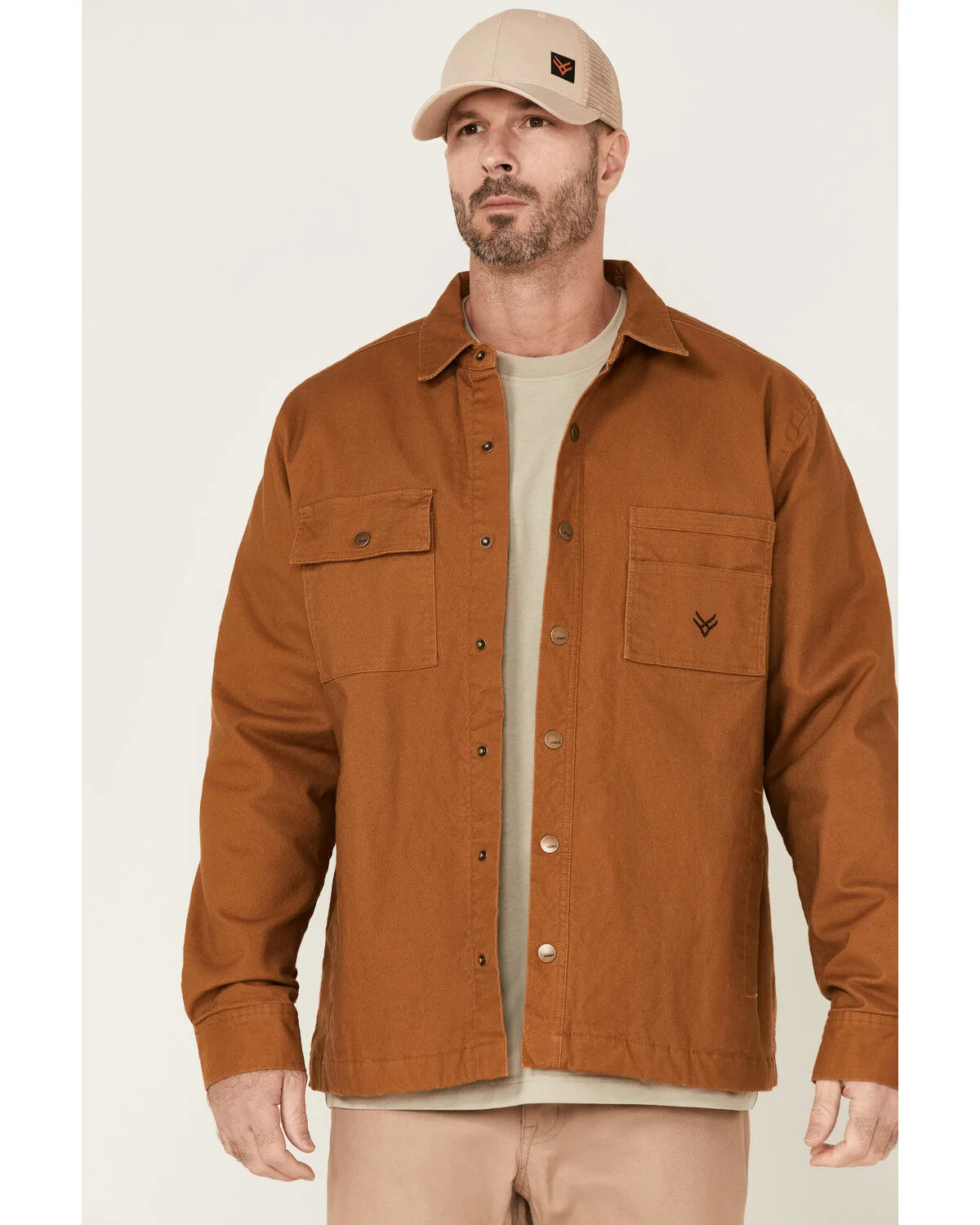 Hawx Men's Ellis Weathered Duck CPO Snap Work Shirt Jacket