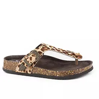 Helena Faux Leopard Hair on Hide Sandals