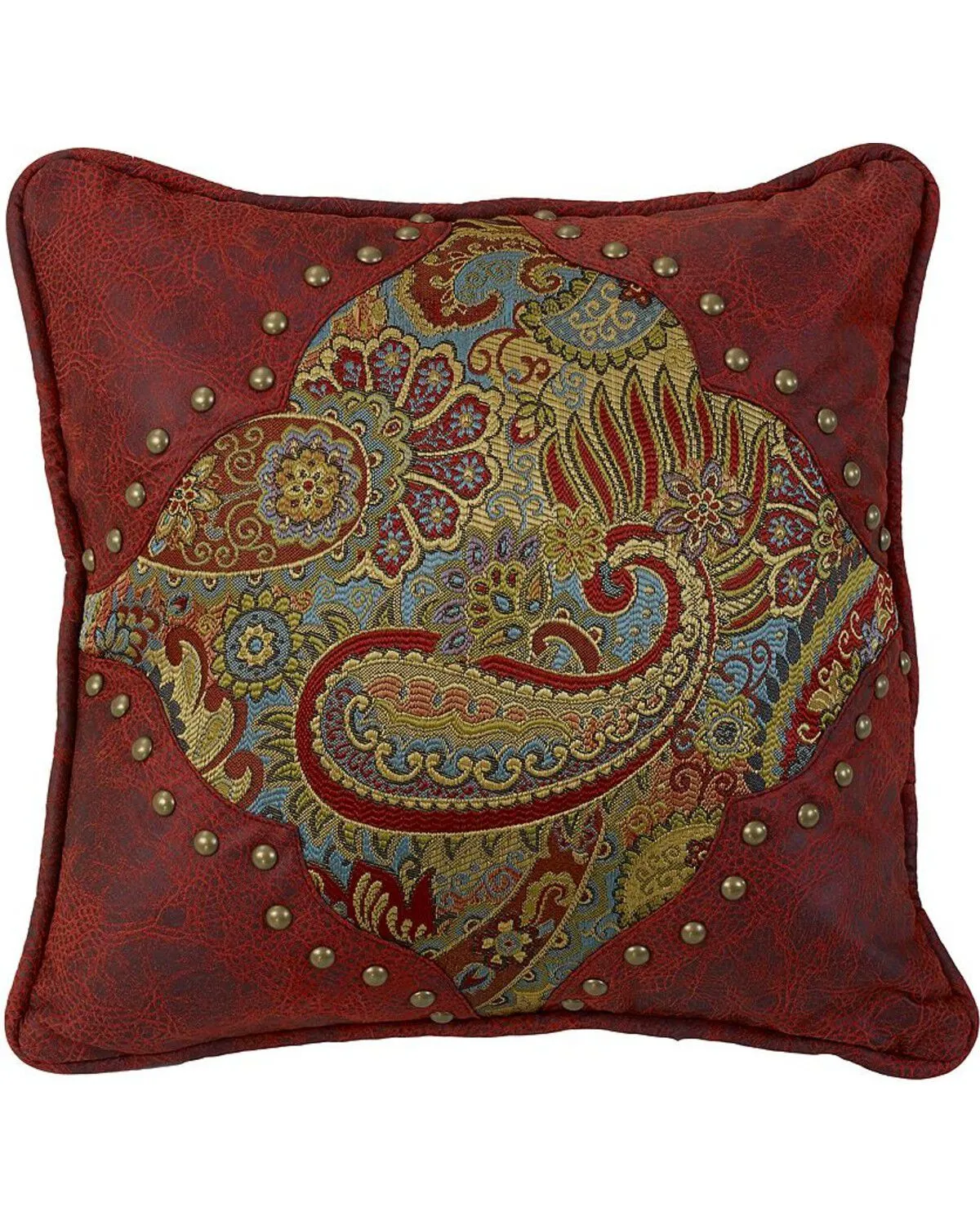 HiEnd Accents San Angelo Paisley & Leather Pillow