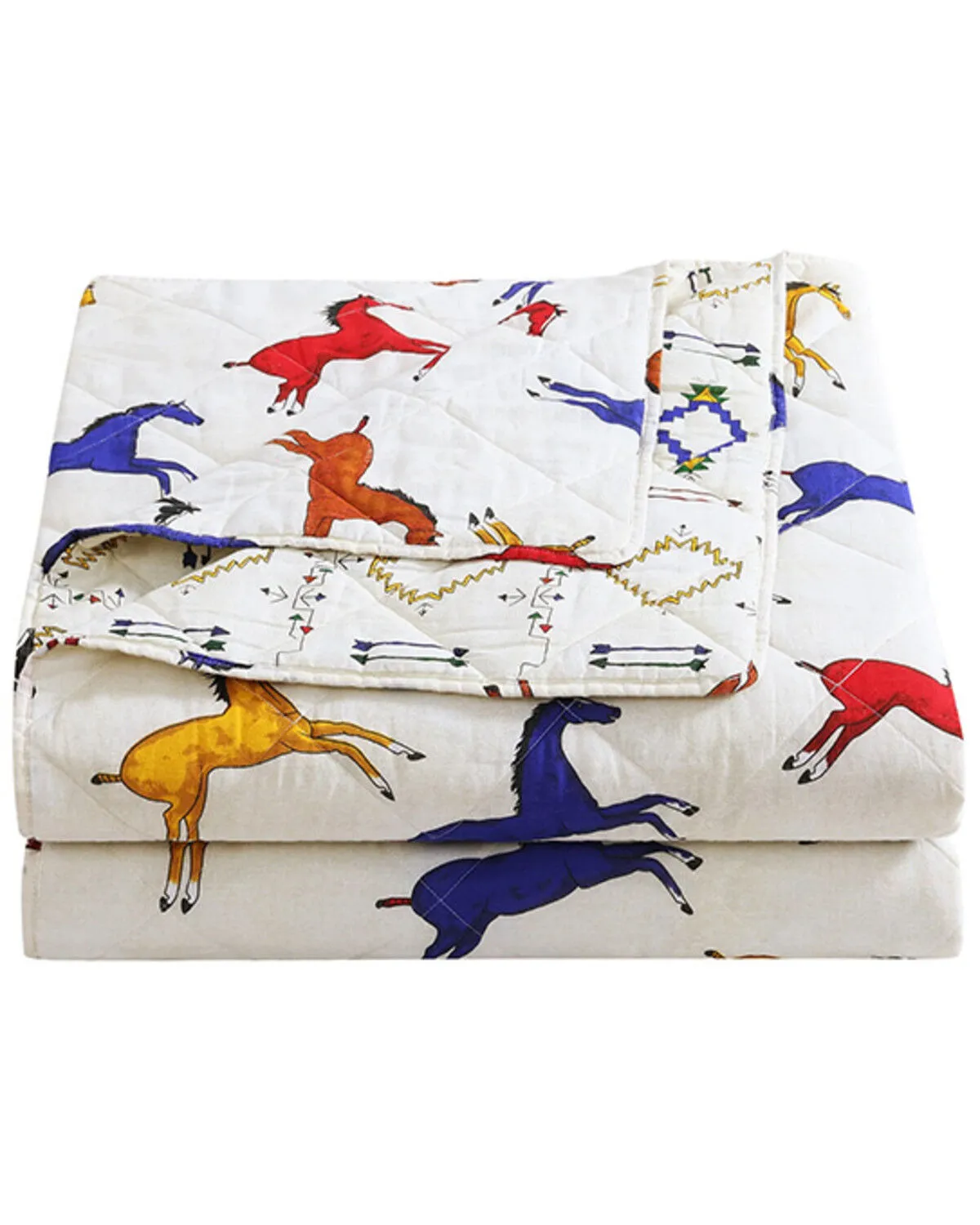 HiEnd Accents Wild Horses Reversible 3 Piece Quilt Set - Full / Queen Size