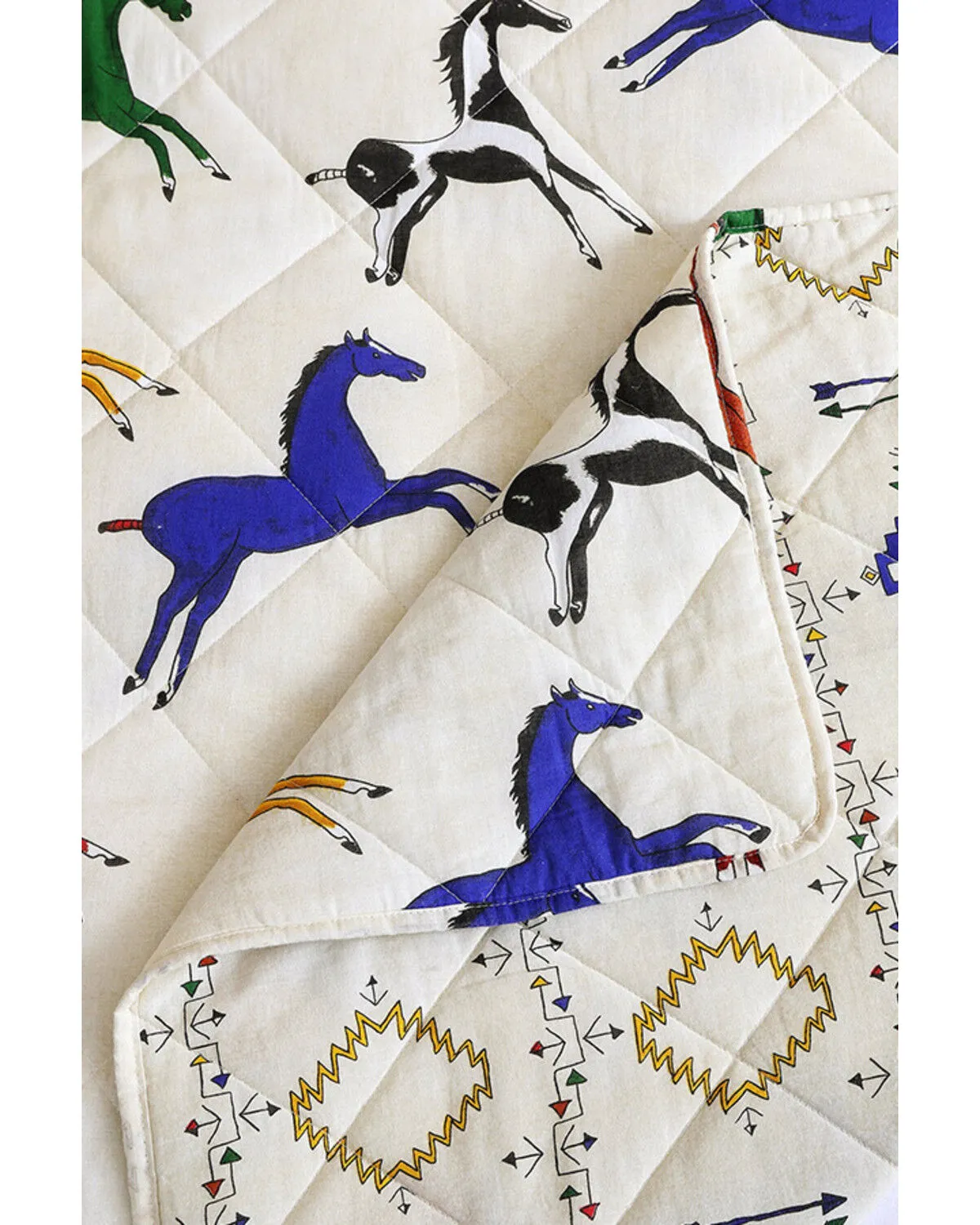 HiEnd Accents Wild Horses Reversible 3 Piece Quilt Set - Full / Queen Size