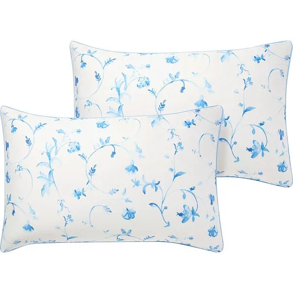 Hill House Home Pillowcase Set, Blue Botanical