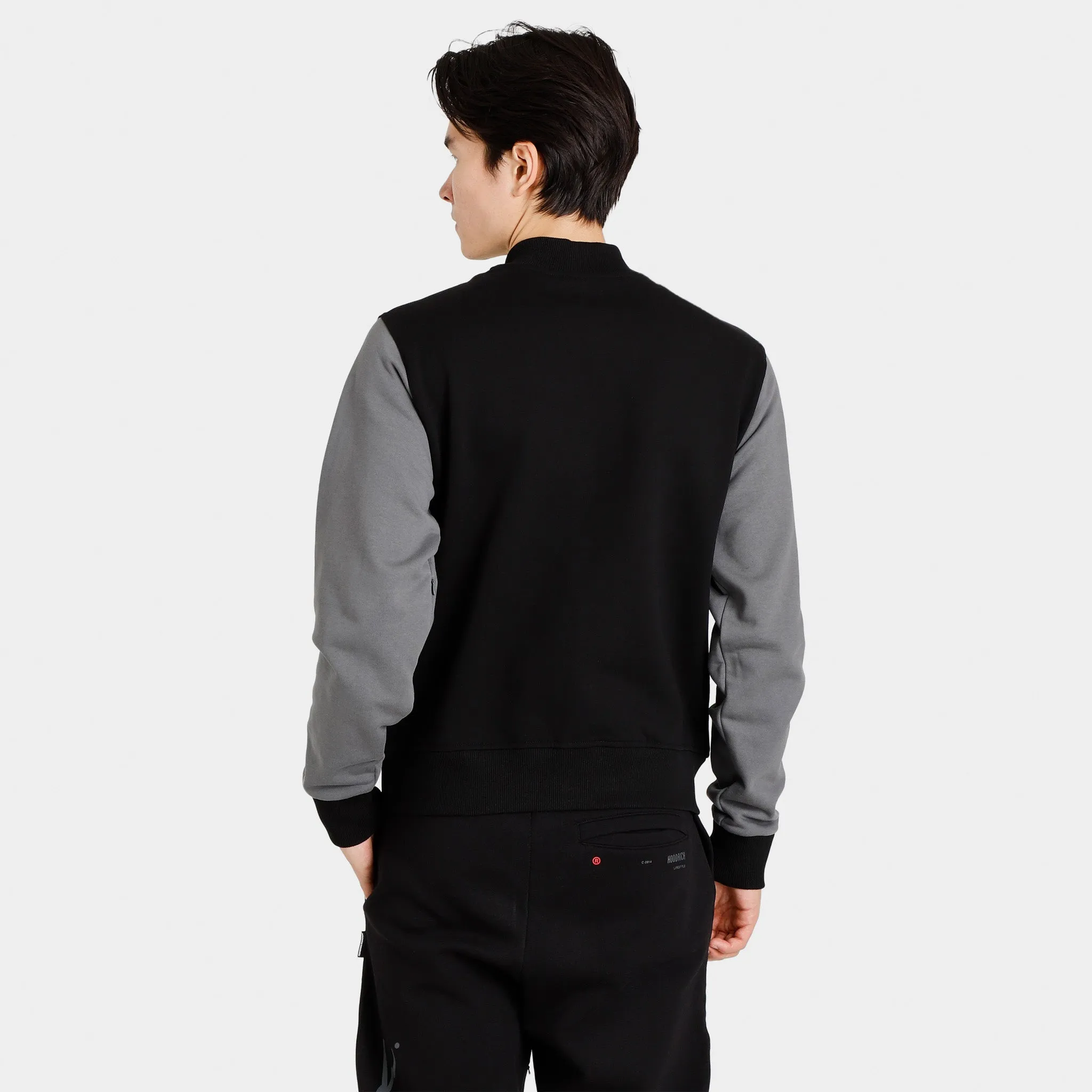 Hoodrich OG Pacific Varsity Bomber Jacket Black / Iron Gate - White