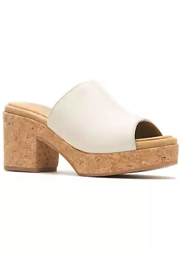 Hush Puppies Ladies Cream Poppy Platform Mules Sandals | Grattan