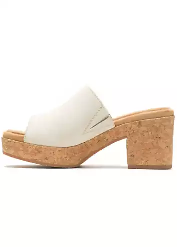 Hush Puppies Ladies Cream Poppy Platform Mules Sandals | Grattan