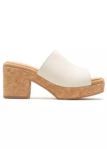 Hush Puppies Ladies Cream Poppy Platform Mules Sandals | Grattan