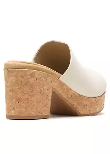 Hush Puppies Ladies Cream Poppy Platform Mules Sandals | Grattan