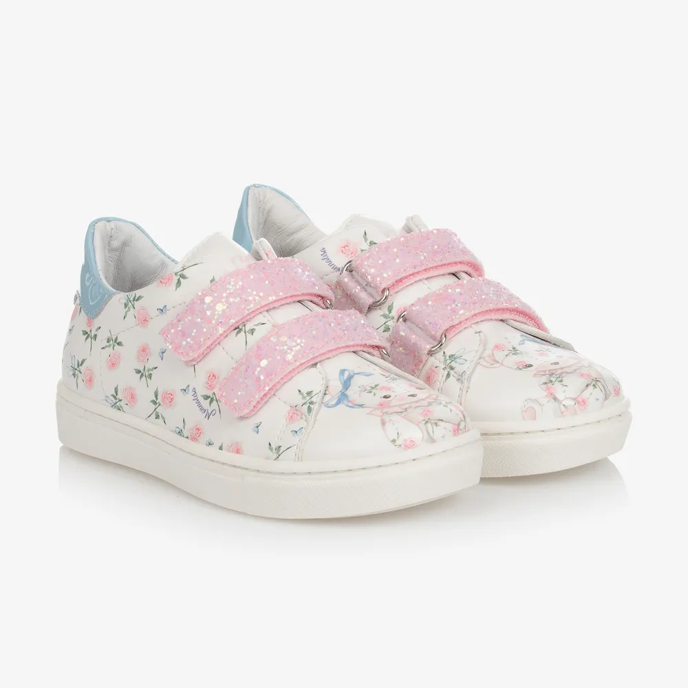 Ivory & Pink Floral Trainers