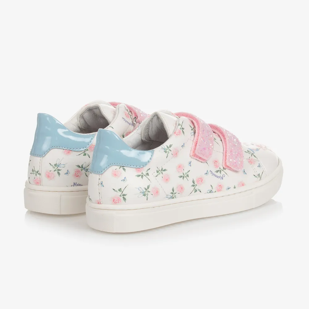 Ivory & Pink Floral Trainers