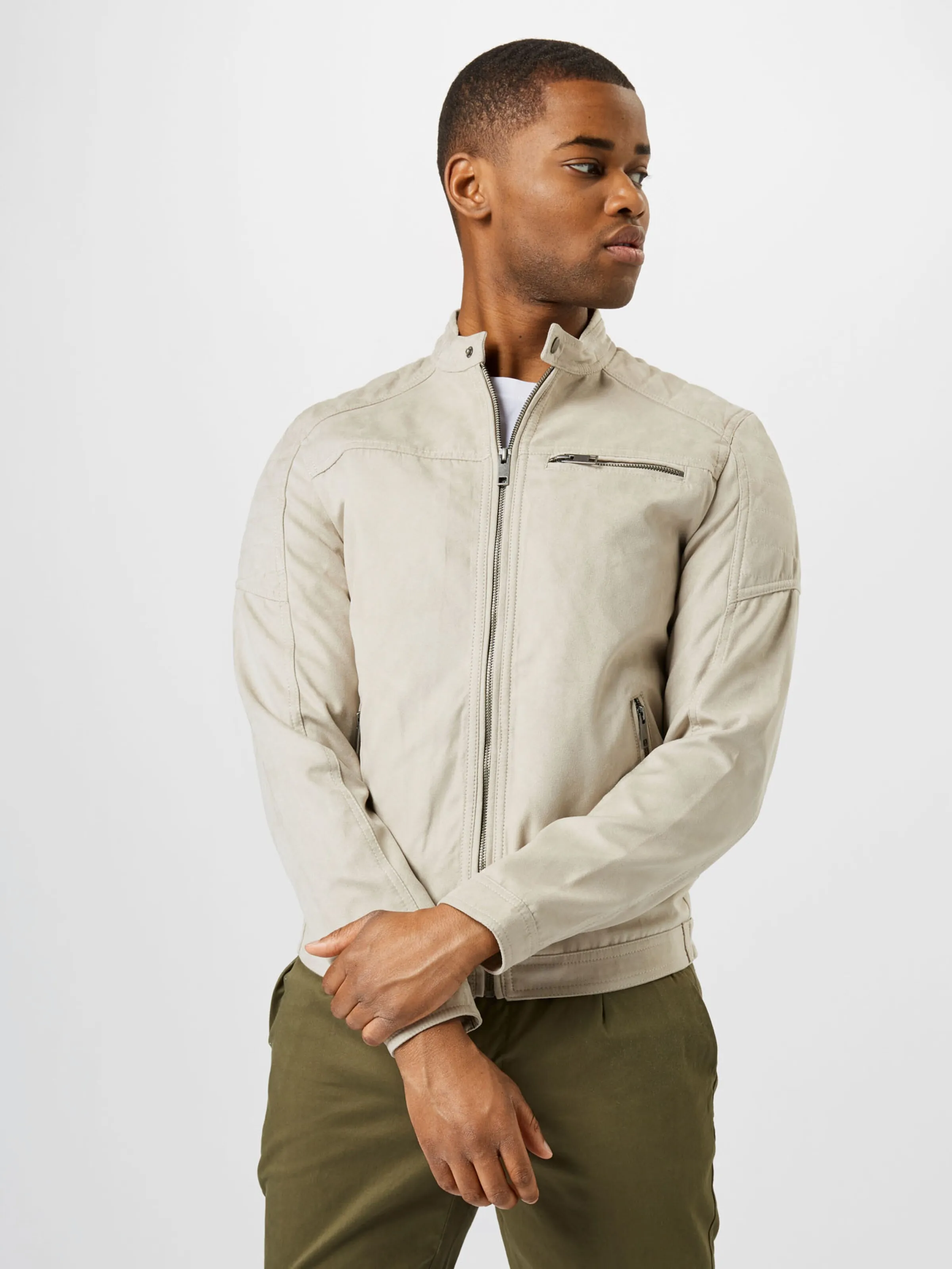 JACK & JONES Regular fit Between-season jacket 'Rocky' in Ecru