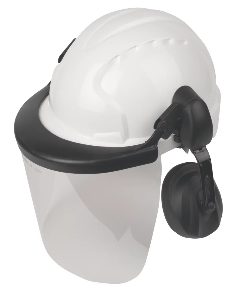 JSP EVO3 Comfort Machinery Helmet with Ear Defenders & Visor - Screwfix