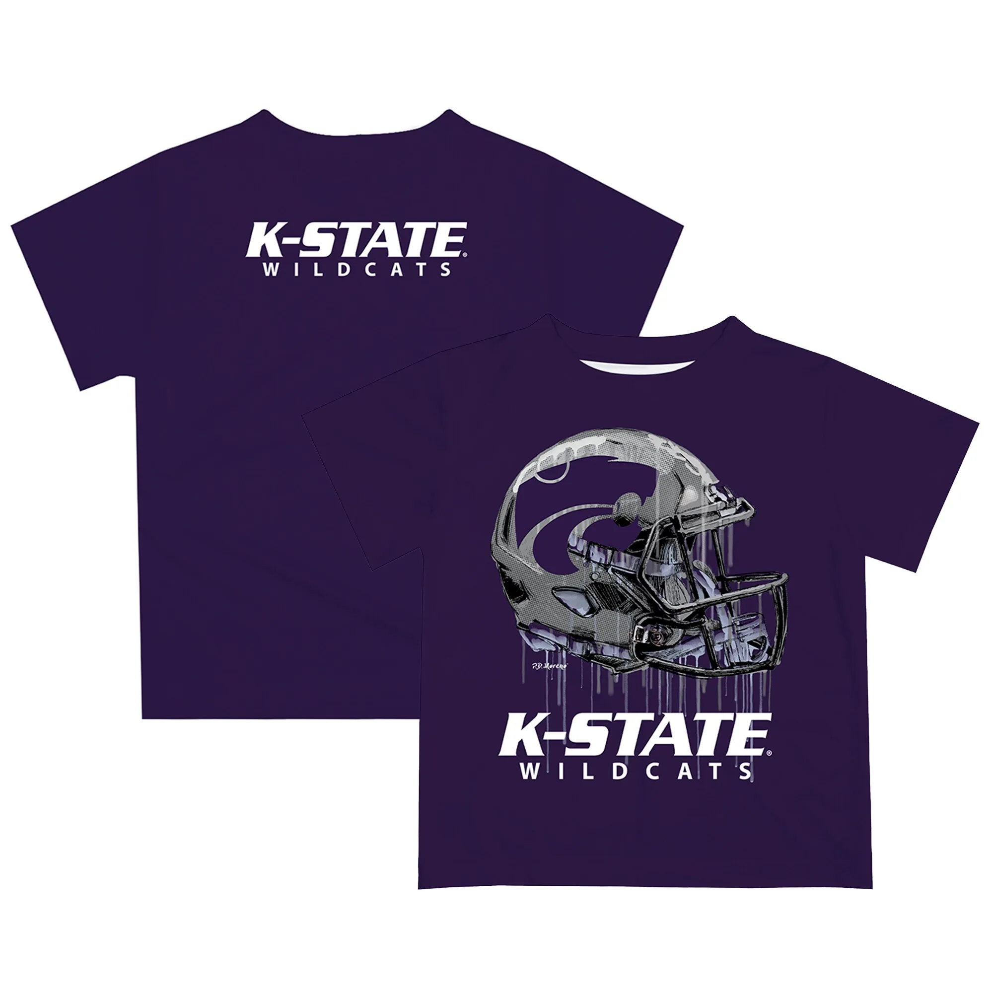 Kansas State Wildcats Youth Purple Dripping Helmet T-Shirt