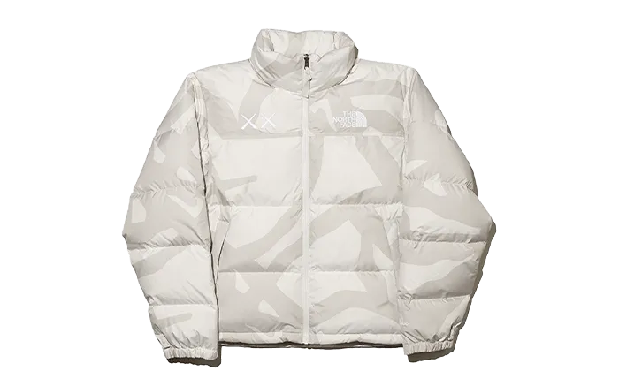 KAWS Retro 1996 Nuptse Jacket Moonlight Ivory