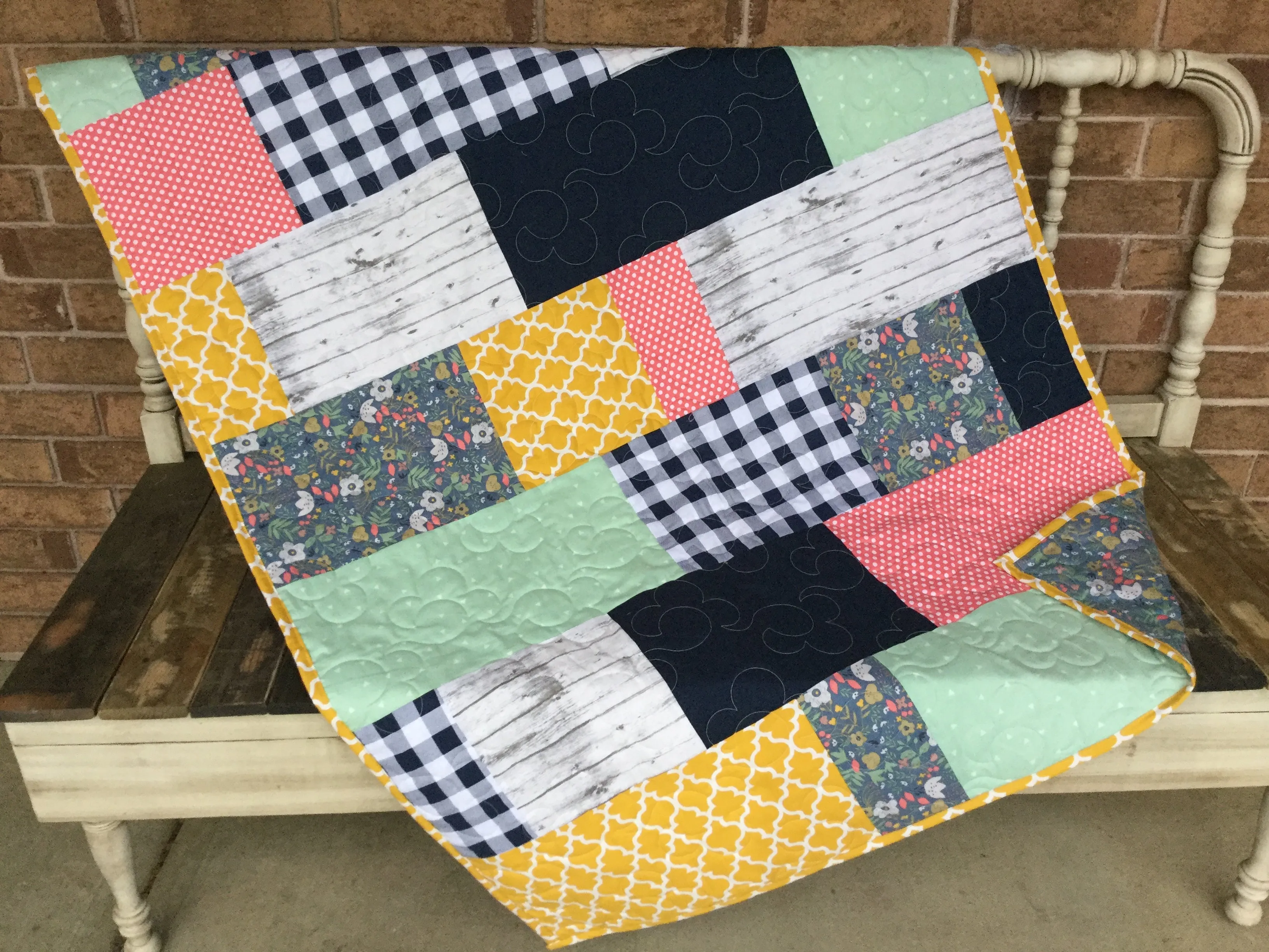 Kitty Floral Baby Quilt