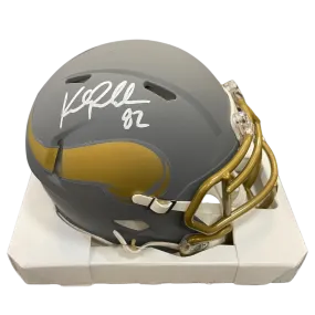 Kyle Rudolph Autographed Minnesota Vikings Slate Mini Helmet (White Autograph)