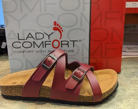 Lady Comfort Womens Debra Sandals - Burgundy