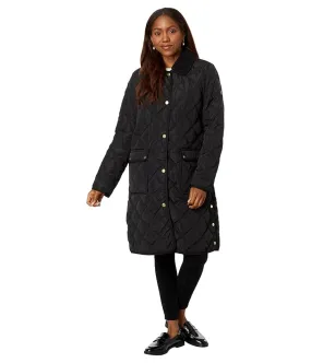 LAUREN Ralph Lauren 3/4 Berber Trim Quilt Jacket