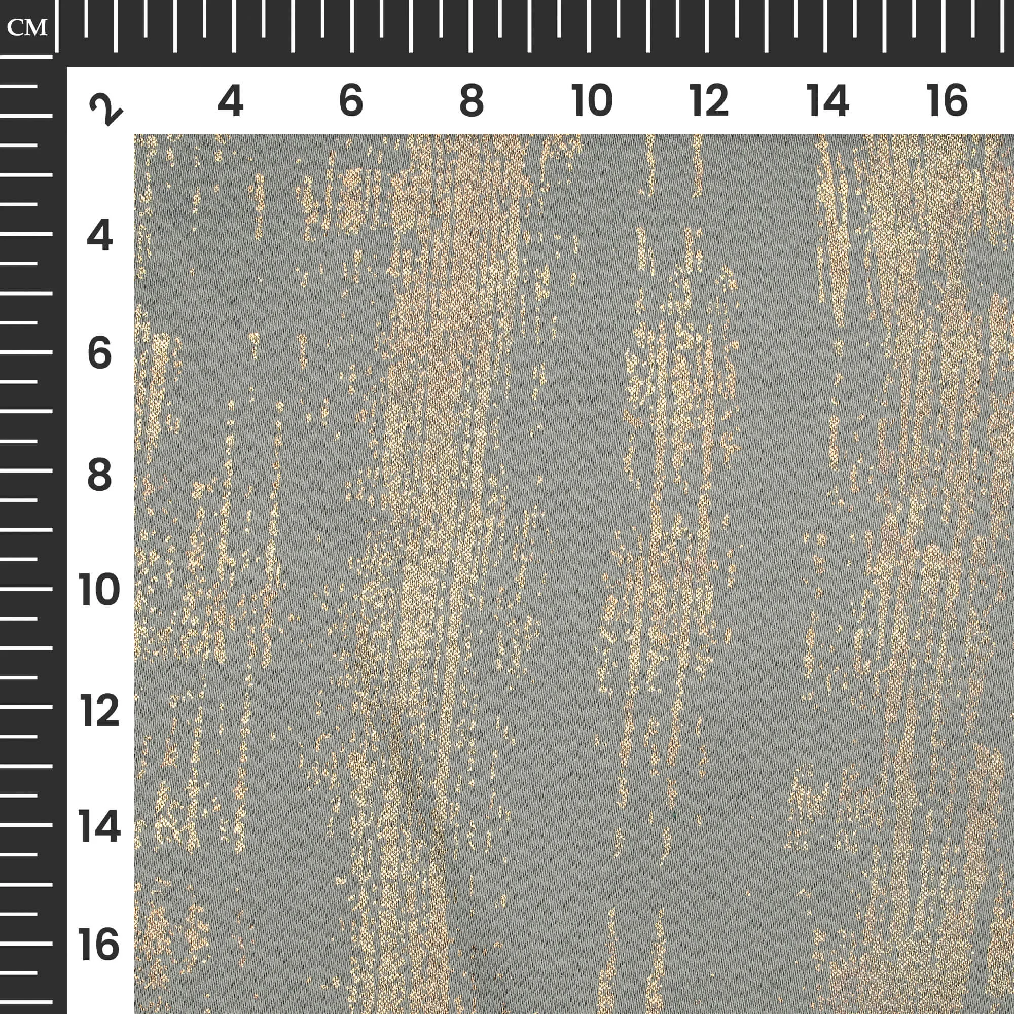 Lead Grey Texture Pattern Golden Foil Premium Curtain Fabric (Width 54 Inches)