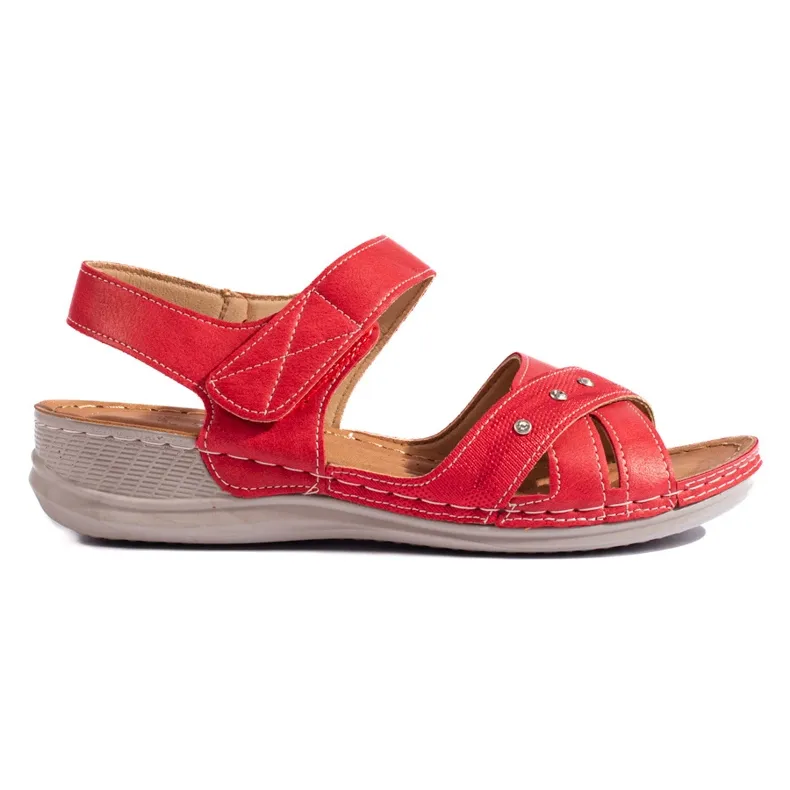 Light red women's platform sandals