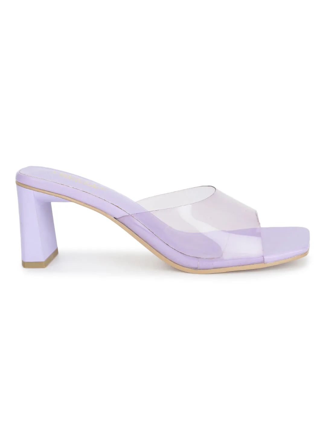 Lilac Purple PU Perspex Clear Block Mules (TC-ST-1228-LILPU)