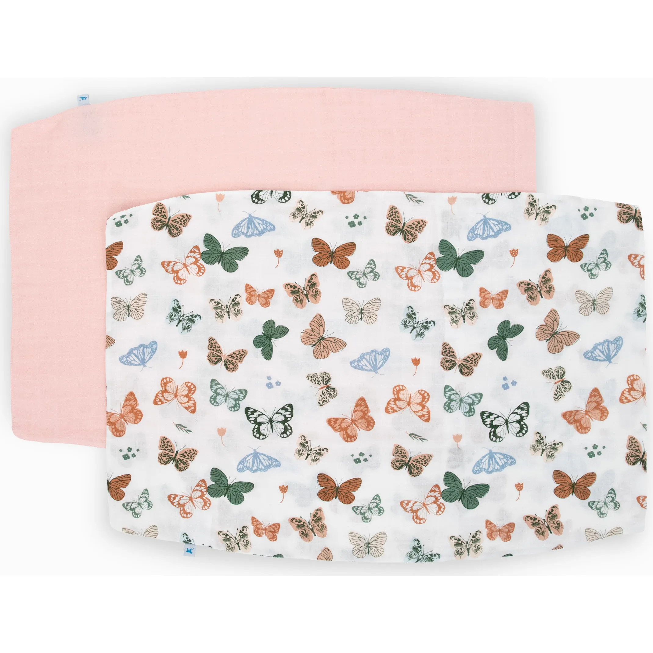 Little Unicorn Cotton Muslin Pillowcase, Butterflies (Pack Of 2)