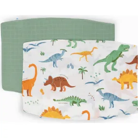 Little Unicorn Cotton Muslin Pillowcase, Dino Names (Pack Of 2)