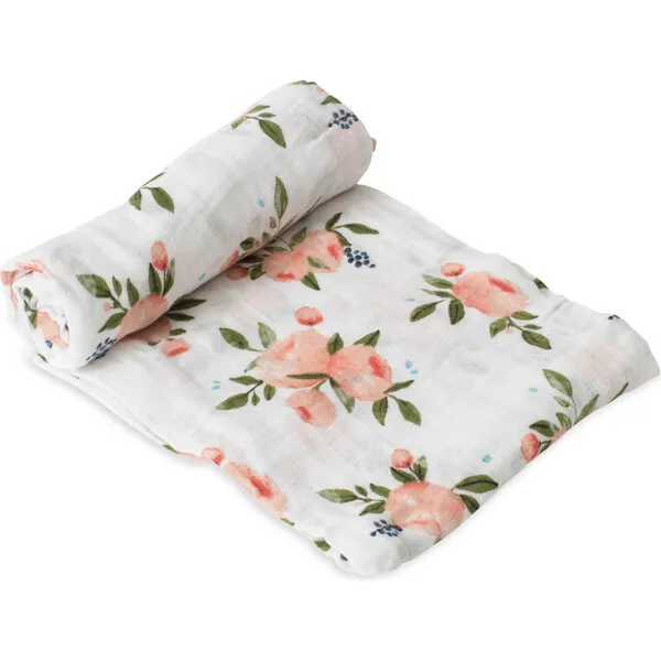 Little Unicorn Cotton Muslin Swaddle Blanket , Watercolor Roses