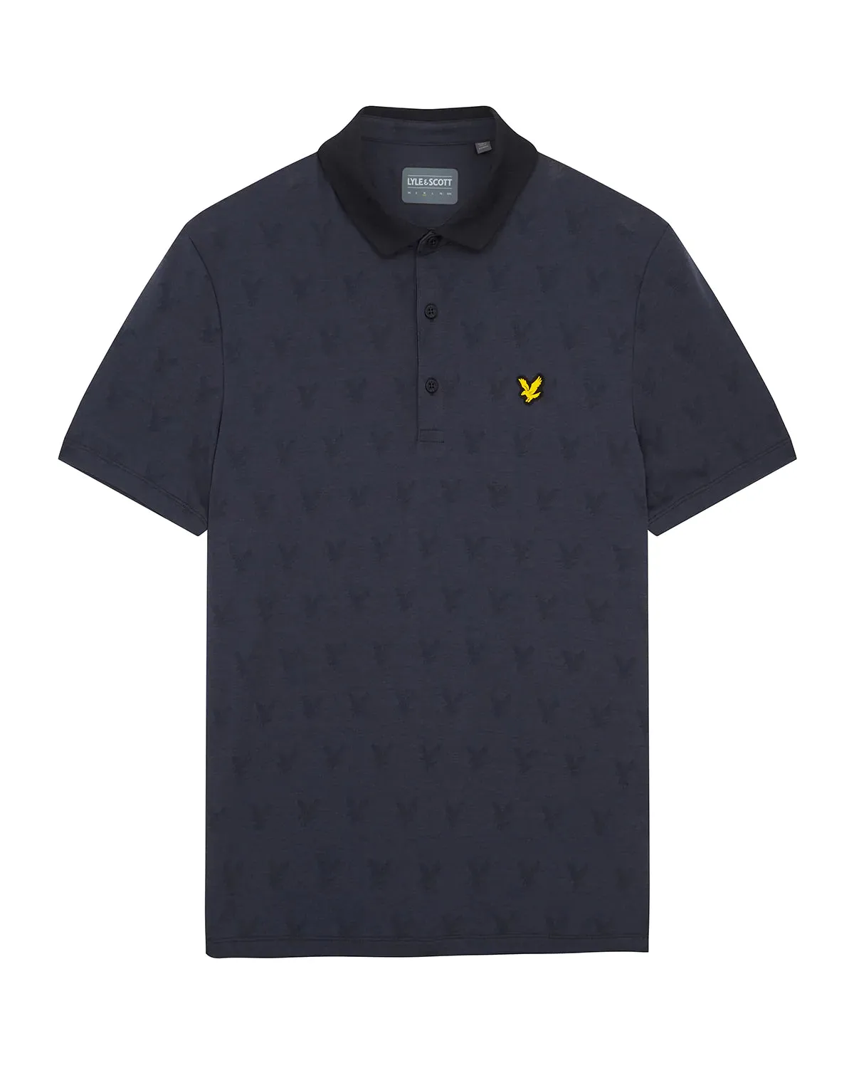 L&S Jaquard polo Black