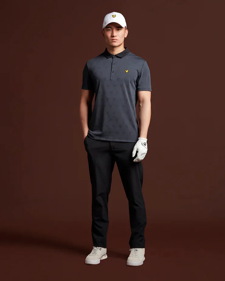 L&S Jaquard polo Black