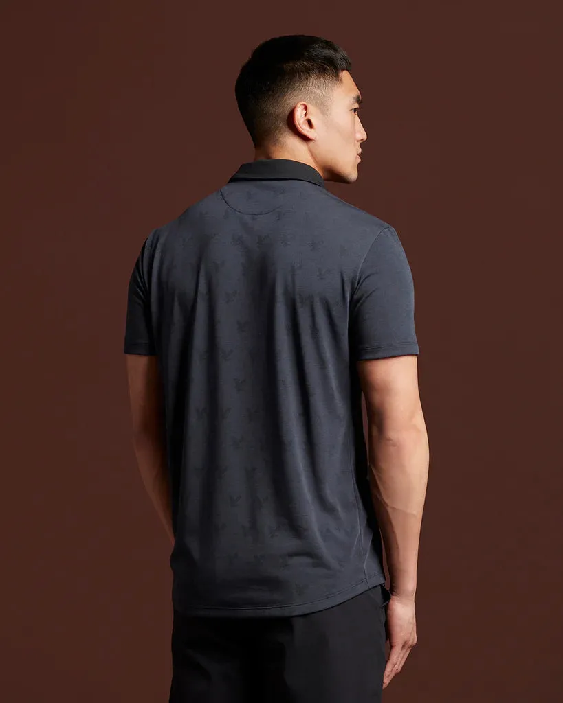 L&S Jaquard polo Black