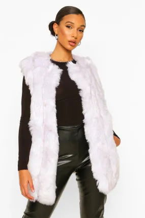 Luxe Longline Panelled Faux Fur Vest