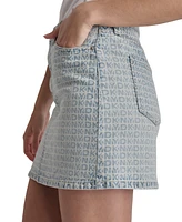 Macy's Dkny Jeans Women's Printed High-Rise Denim Miniskirt