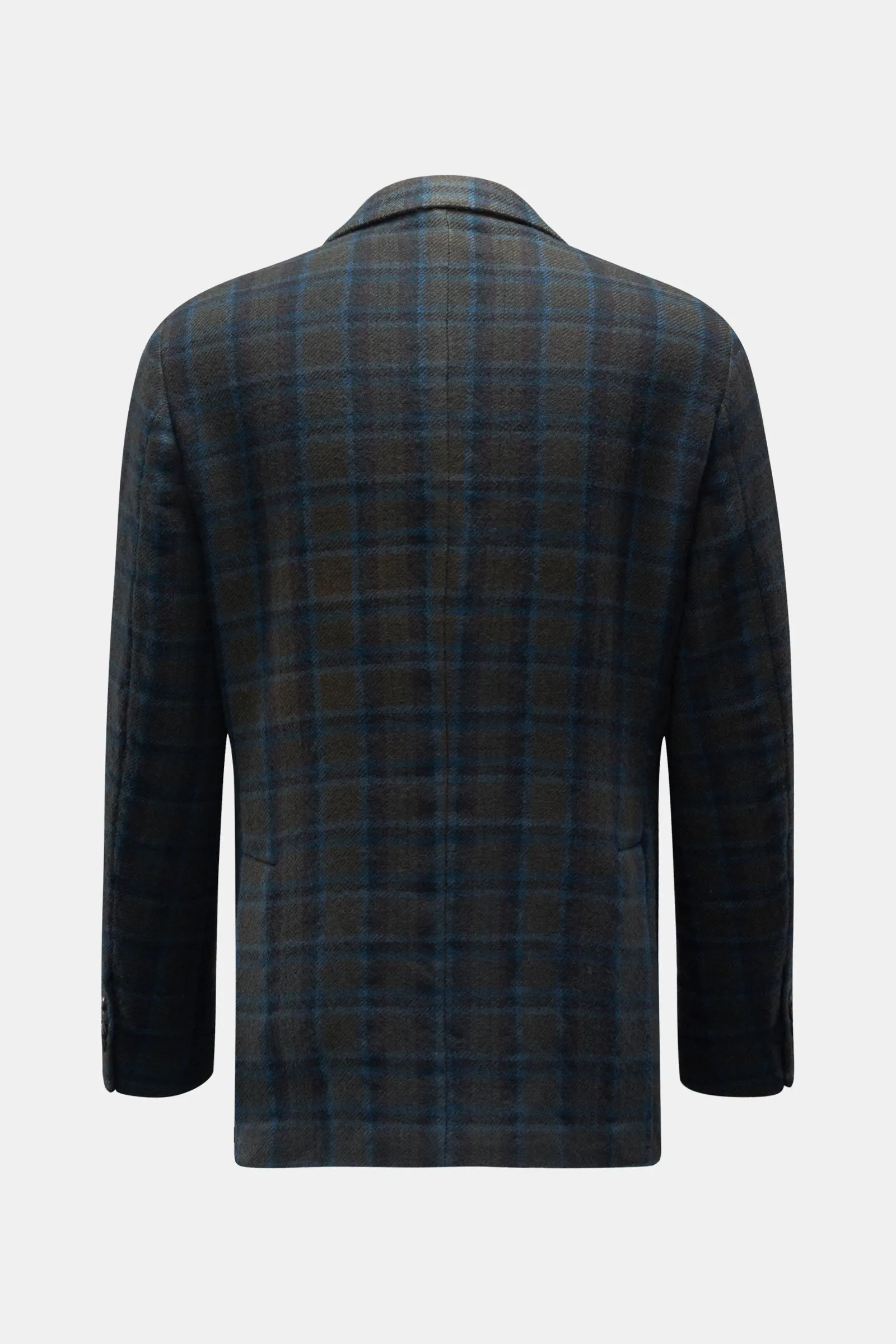 MASSIMO ALBA smart-casual jacket 'Catch' dark olive/turquoise/black checked