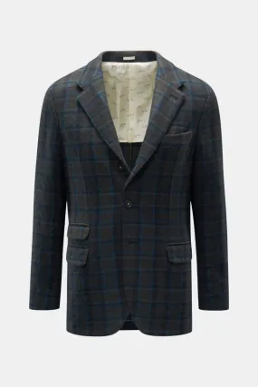 MASSIMO ALBA smart-casual jacket 'Catch' dark olive/turquoise/black checked